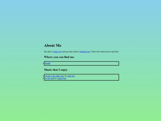 aboutme screenshot