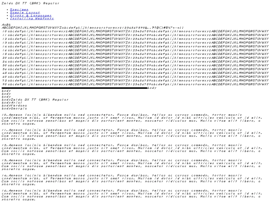 FONTS/zeldadxt-demo screenshot