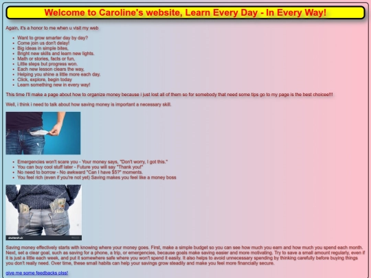 Carolines2page screenshot