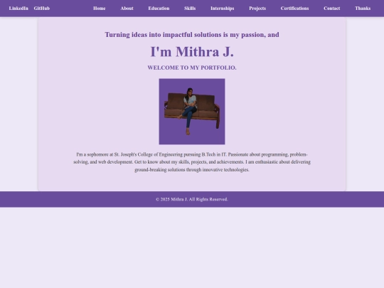 Multi-page portfolio screenshot