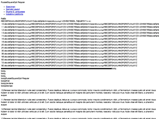 webfontkit-20230304-031539/russelsquareopti-demo screenshot