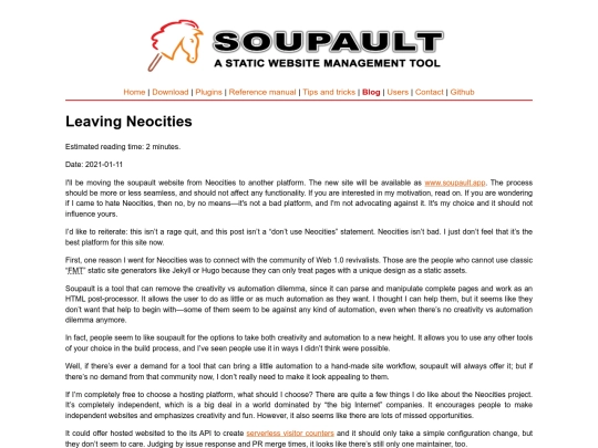 blog/leaving-neocities screenshot