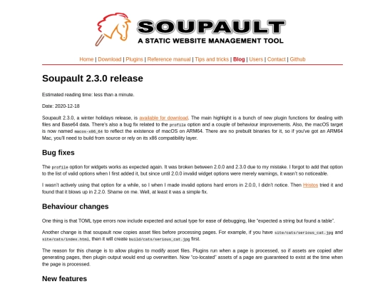 blog/soupault-2.3.0-release screenshot