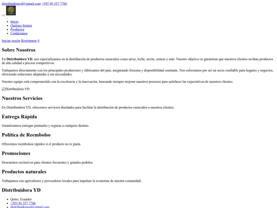 DistribuidoraYD/about screenshot