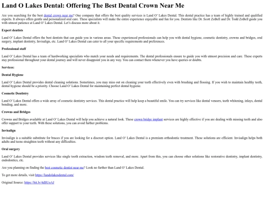 LandOLakesDentalOfferingTheBestDentalCrownNearMe screenshot
