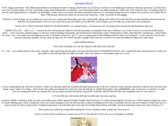 diary screenshot