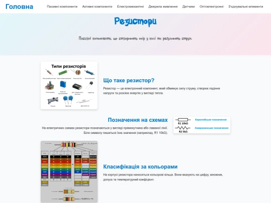 pages/resistors screenshot