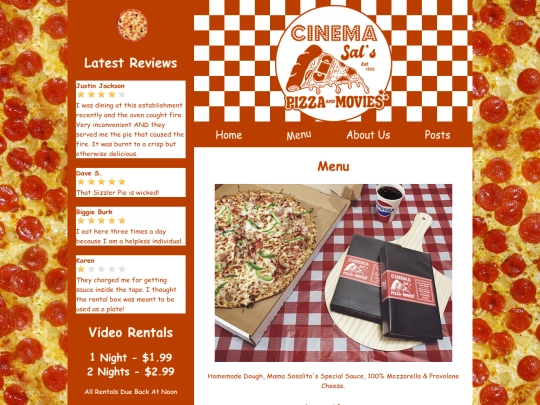 menu screenshot