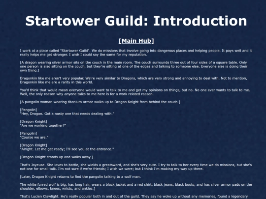 StartowerGuild/Introduction screenshot