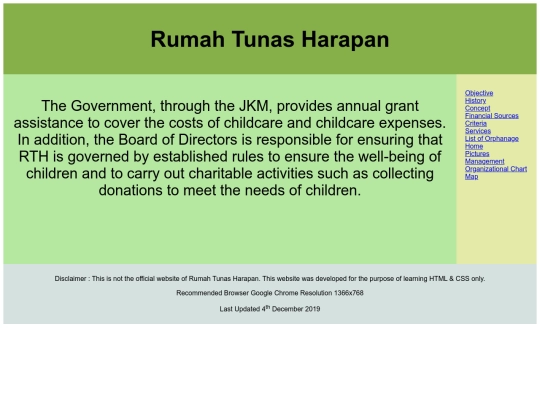 Rumah Tunas Harapan/financial sources screenshot