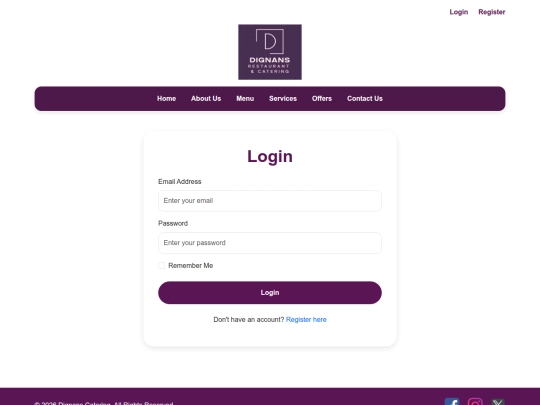 login screenshot
