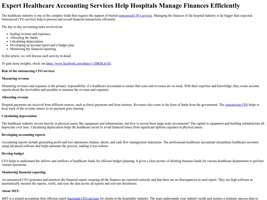 ExpertHealthcareAccountingServicesHelpHospitalsManageFinancesEfficiently screenshot