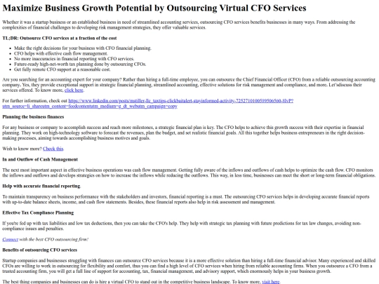 MaximizeBusinessGrowthPotentialbyOutsourcingVirtualCFOServices screenshot