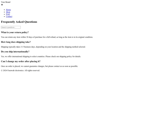 FAQ screenshot