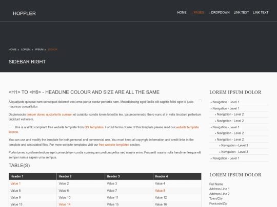 pages/sidebar-right screenshot