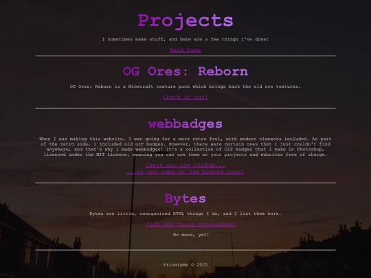 projects screenshot
