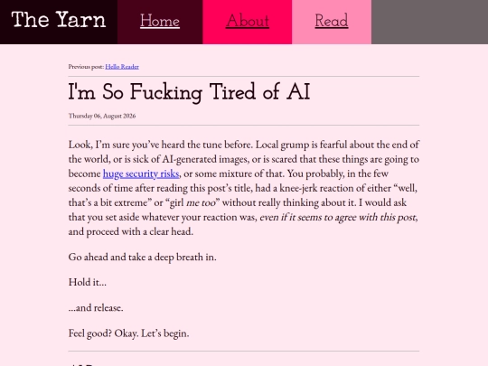 2026/08/06/I'm-so-fucking-tired-of-AI screenshot