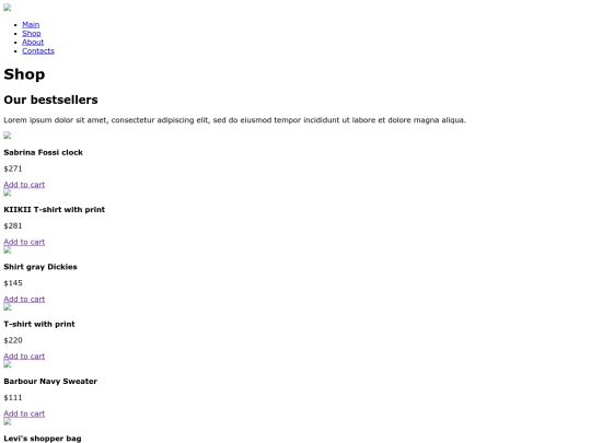 Shop screenshot