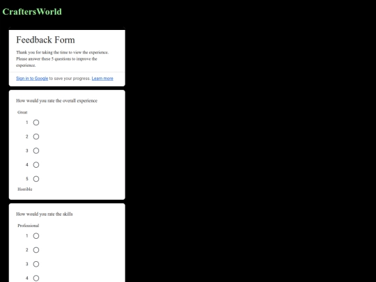 feedback screenshot