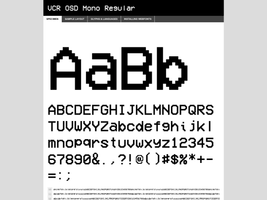 font/vcr_osd_mono_1.001-demo screenshot