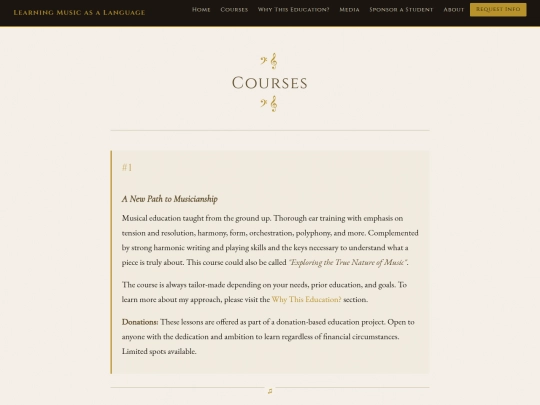 courses screenshot
