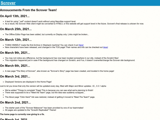 annoucements screenshot