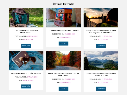 flexbox/viajes screenshot