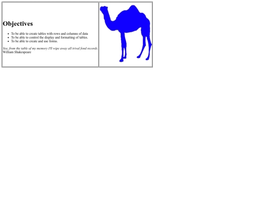 tables screenshot