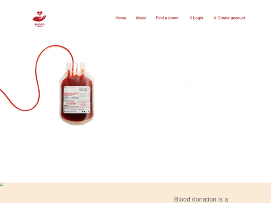 blood donation/blood donation web/Home screenshot