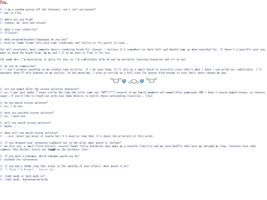 pages/faq screenshot