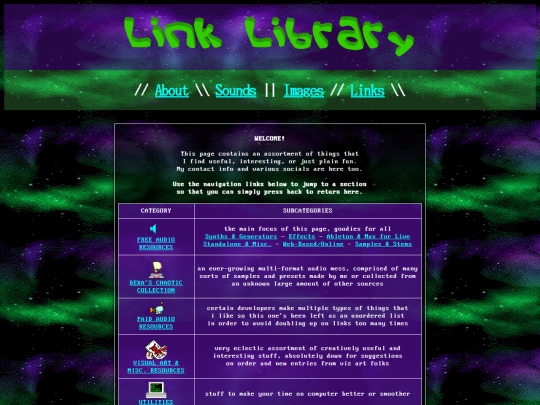 links screenshot