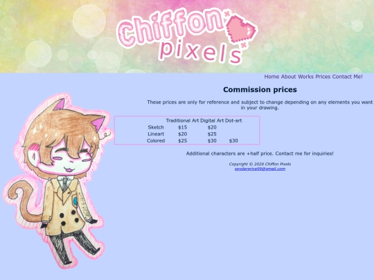 prices screenshot