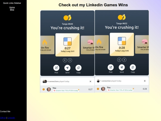 linkedinGamesWins screenshot