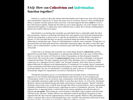 Soulism/Library/CollectivistIndividualism screenshot
