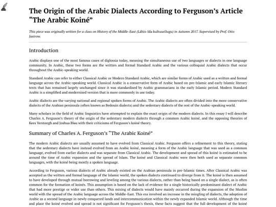 writing/origin-of-arabic-dialects screenshot