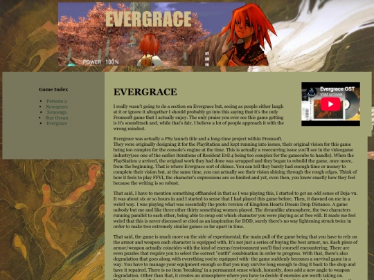 Evergrace screenshot