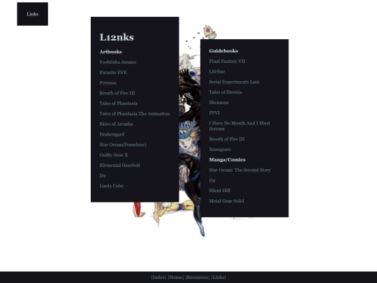 Links screenshot