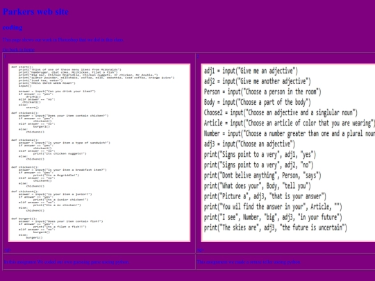 Coding screenshot