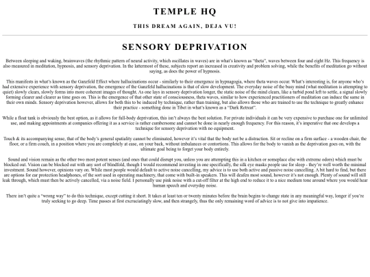 sensory-deprivation screenshot