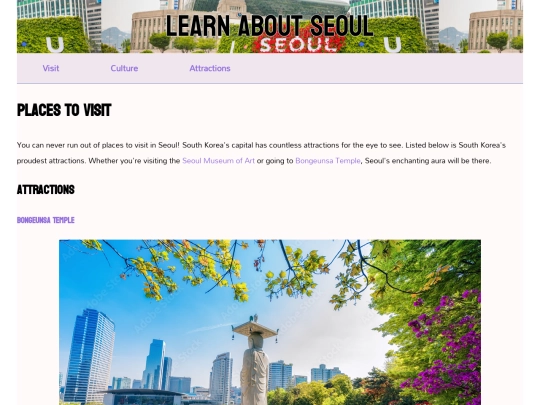 attractions screenshot