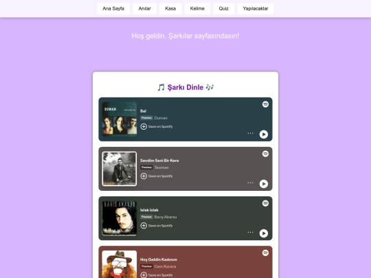şarkılar screenshot