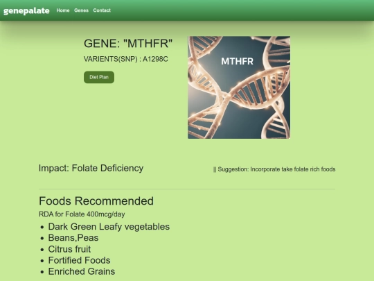 genepalate/mthfr screenshot