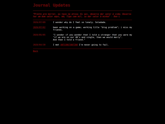 garage/diary/journal screenshot