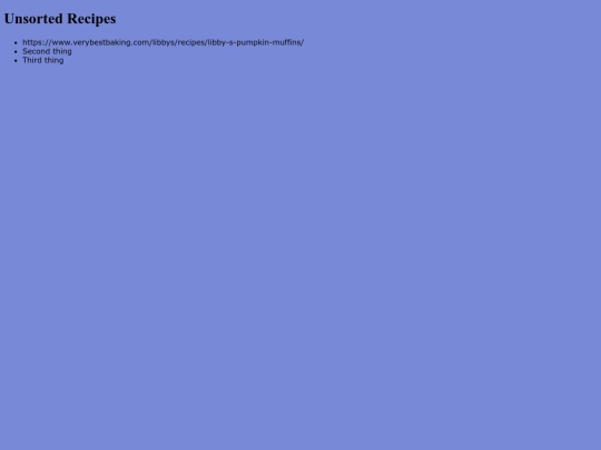 unsorted-recipes screenshot