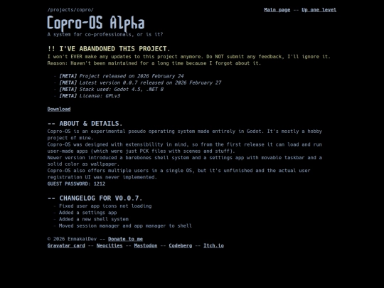 projects/copro screenshot