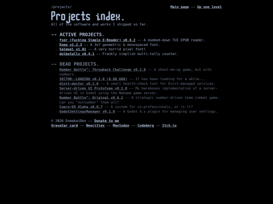 projects screenshot