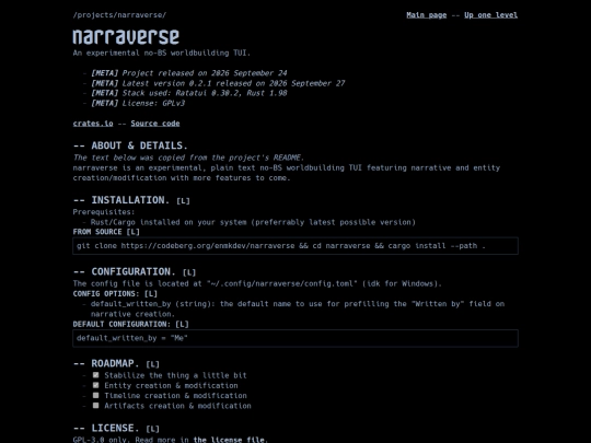 projects/narraverse screenshot