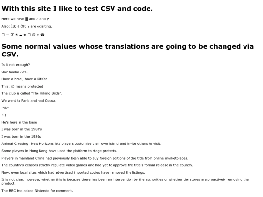 Test/CSVandCODE screenshot