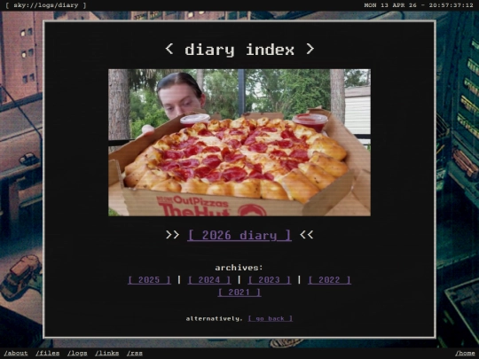 logs/diary screenshot