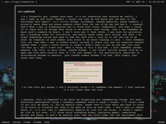 logs/l/memories screenshot